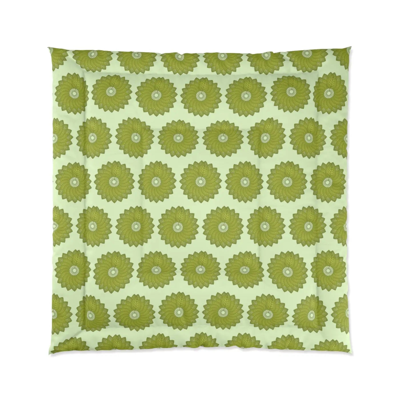 Sustainable Green Leaves Comforter - Cozy Bedding - DipaliZ