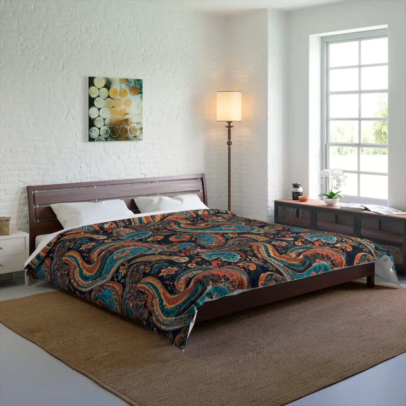 Cozy Paisley Pattern Comforter - Polyester Bedding - DipaliZ