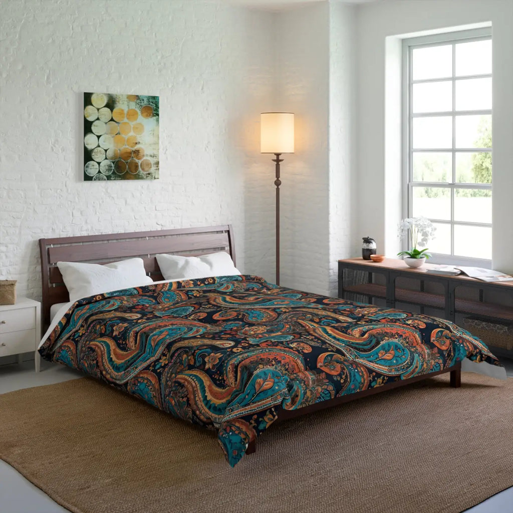 Cozy Paisley Pattern Comforter - Polyester Bedding - DipaliZ