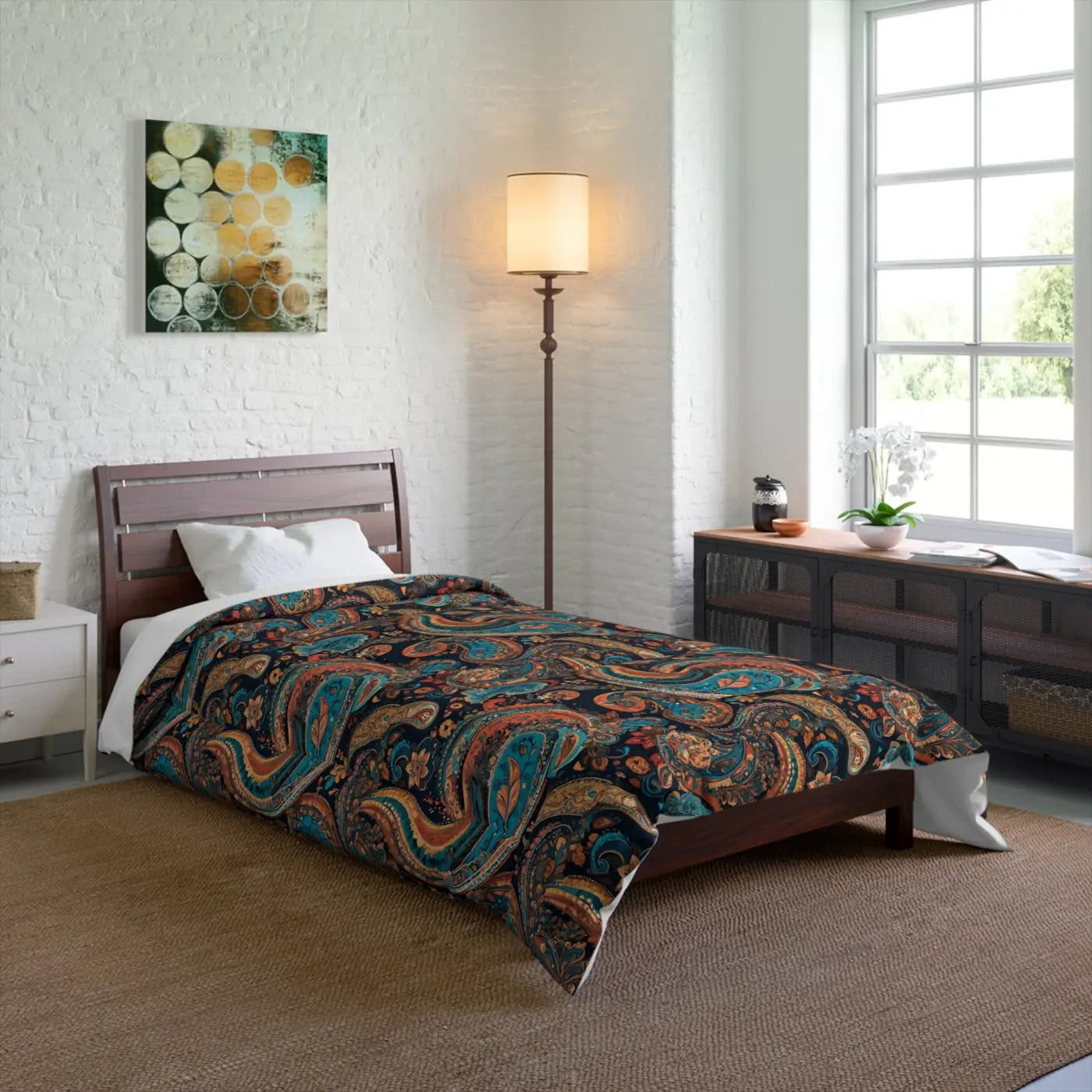 Cozy Paisley Pattern Comforter - Polyester Bedding - DipaliZ