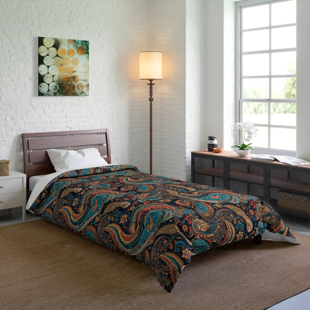 Cozy Paisley Pattern Comforter - Polyester Bedding - DipaliZ