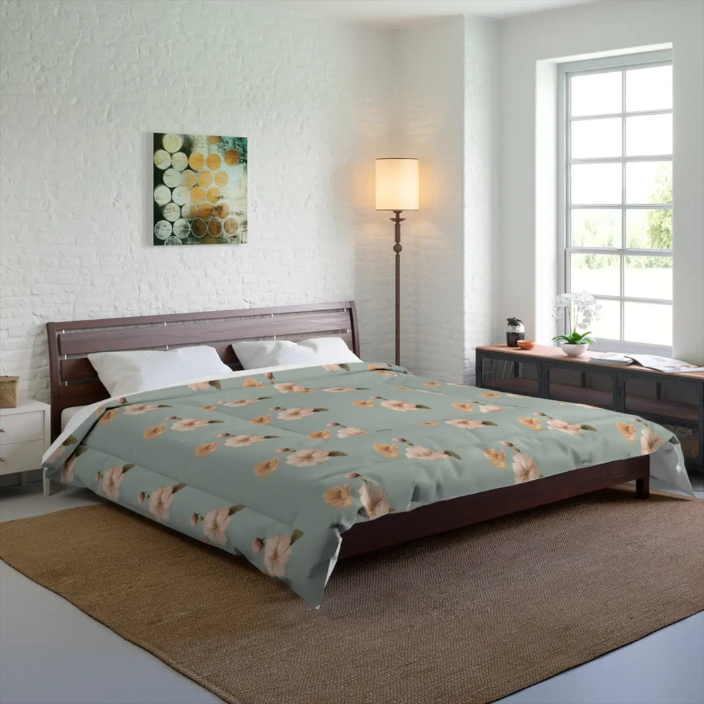 Pastel Flowers Pattern Comforter Cozy Lightweight - DipaliZ