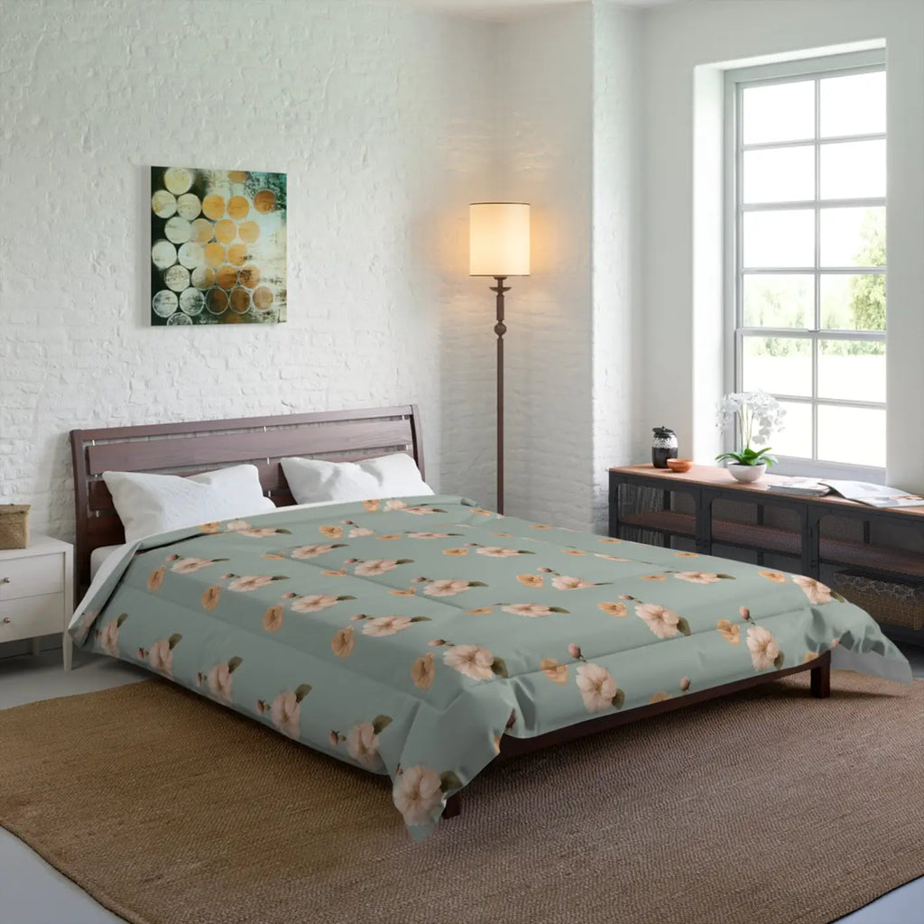 Pastel Flowers Pattern Comforter Cozy Lightweight - DipaliZ