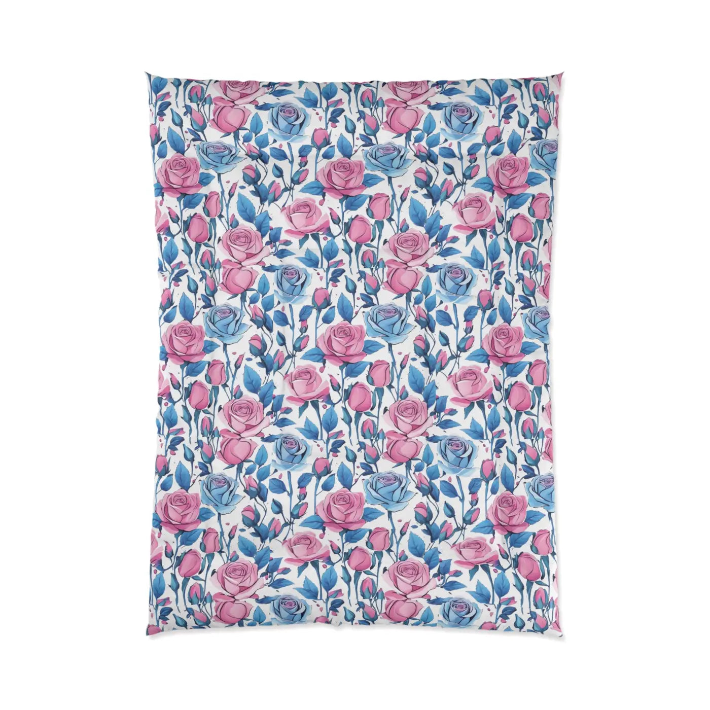 Cozy Blue Roses Pattern Comforter Lightweight - DipaliZ