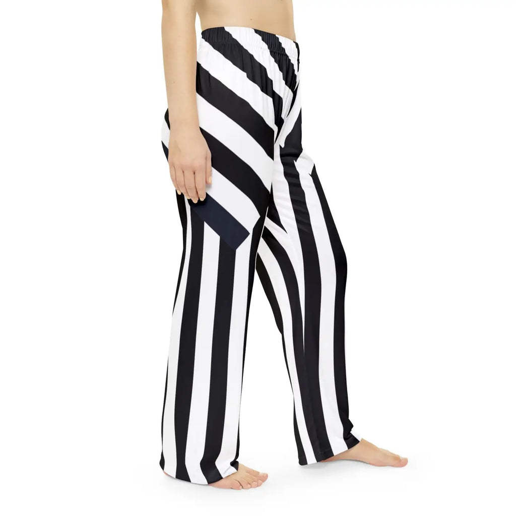 Unique black stripes pattern Women's Pajama Pants (AOP)