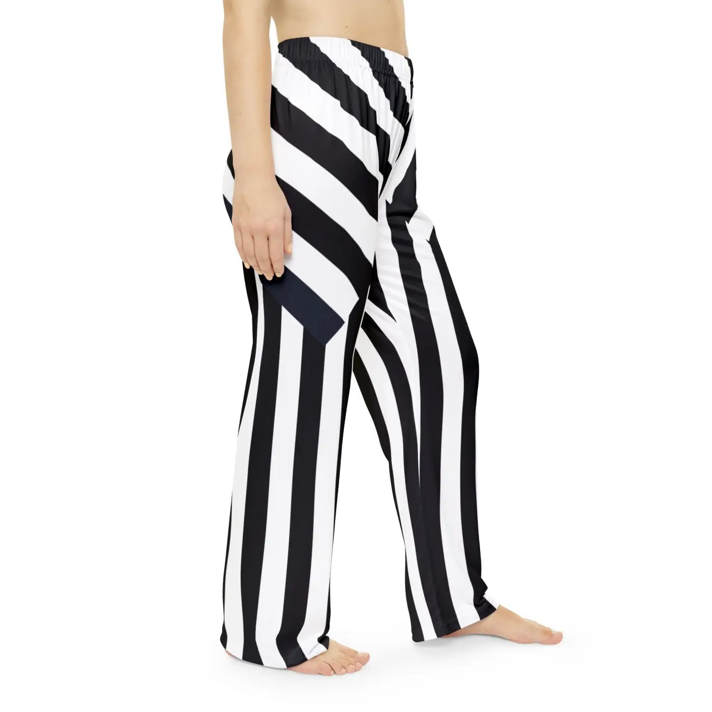 Unique black stripes pattern Women's Pajama Pants (AOP)