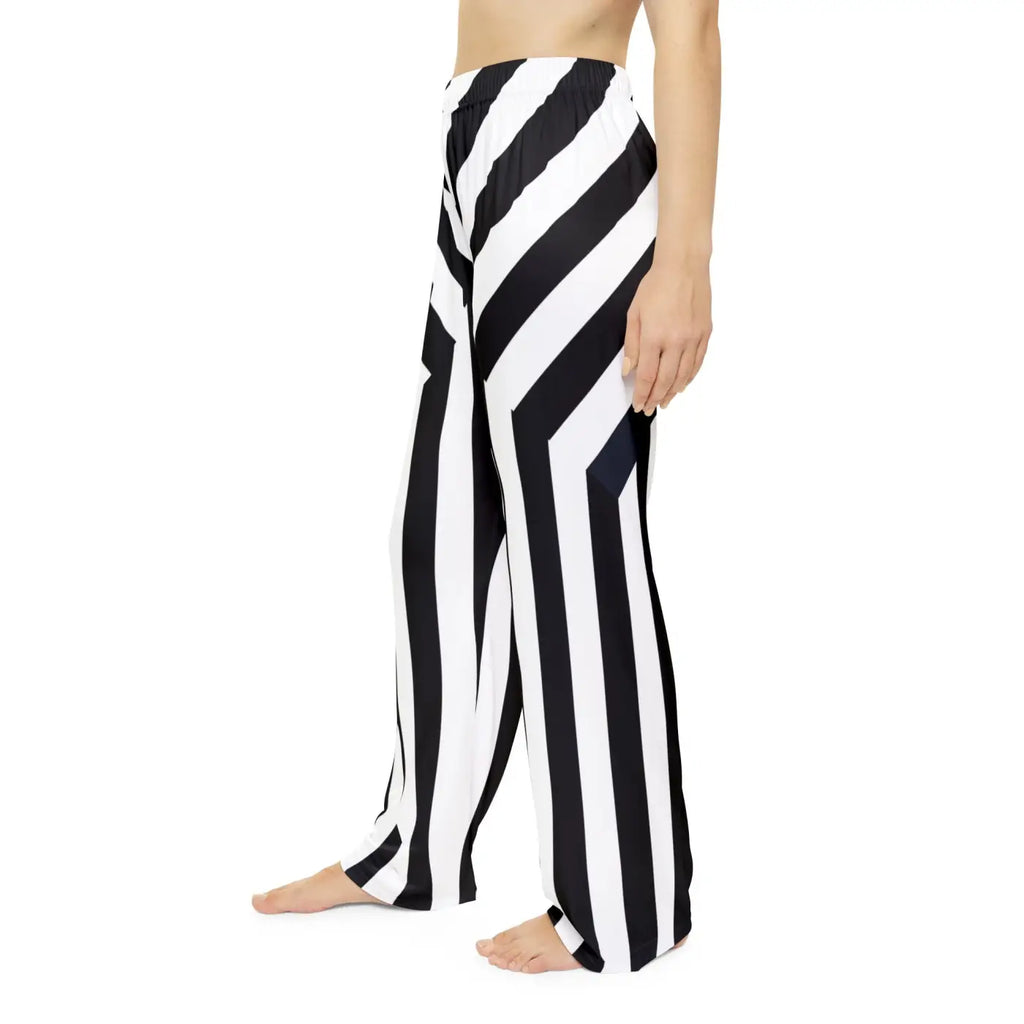 Unique black stripes pattern Women's Pajama Pants (AOP)