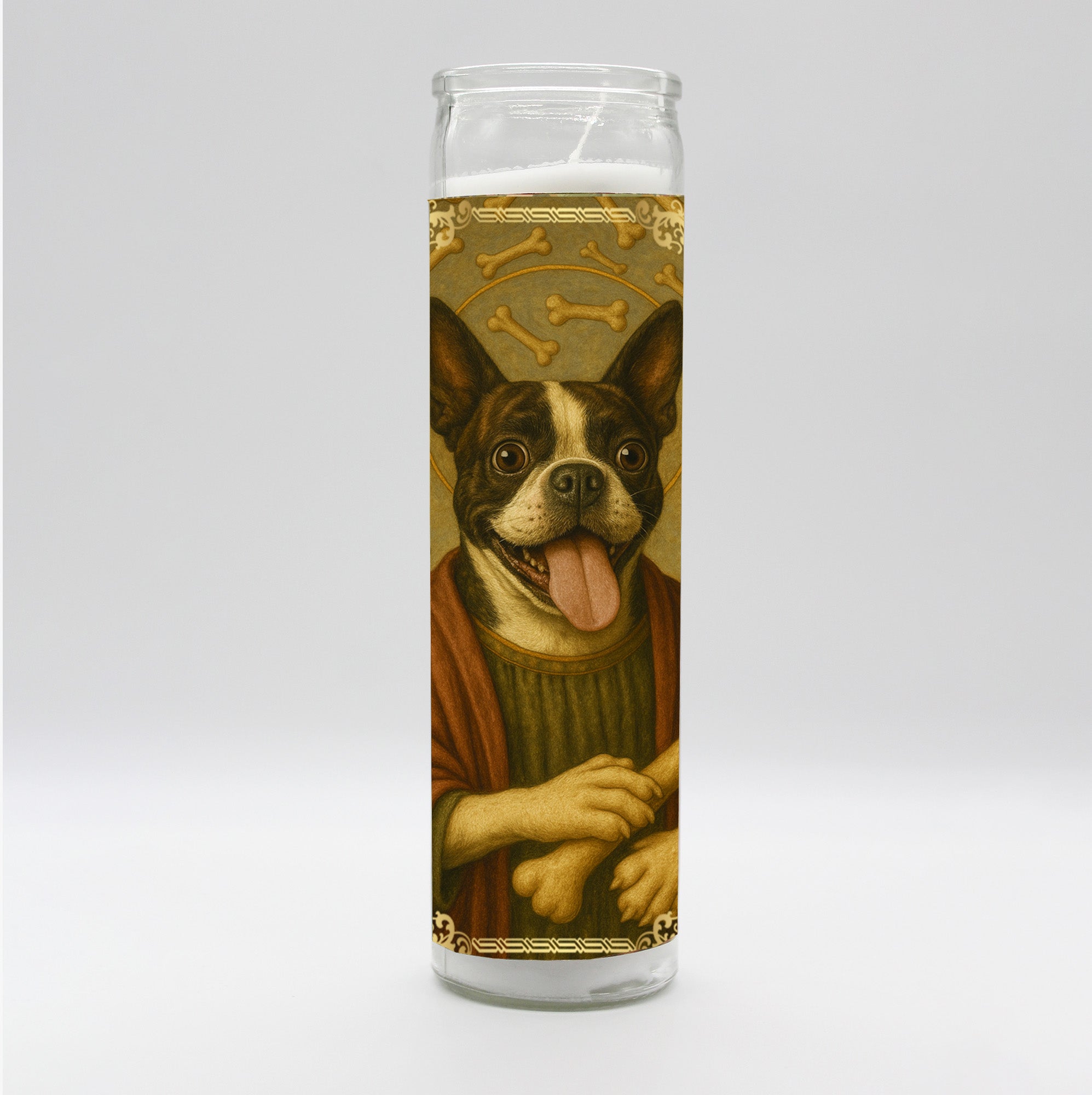 Saint Boston Renaissance Dog Candle