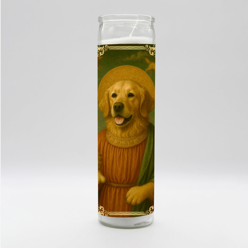 Saint Golden Renaissance Dog Candle