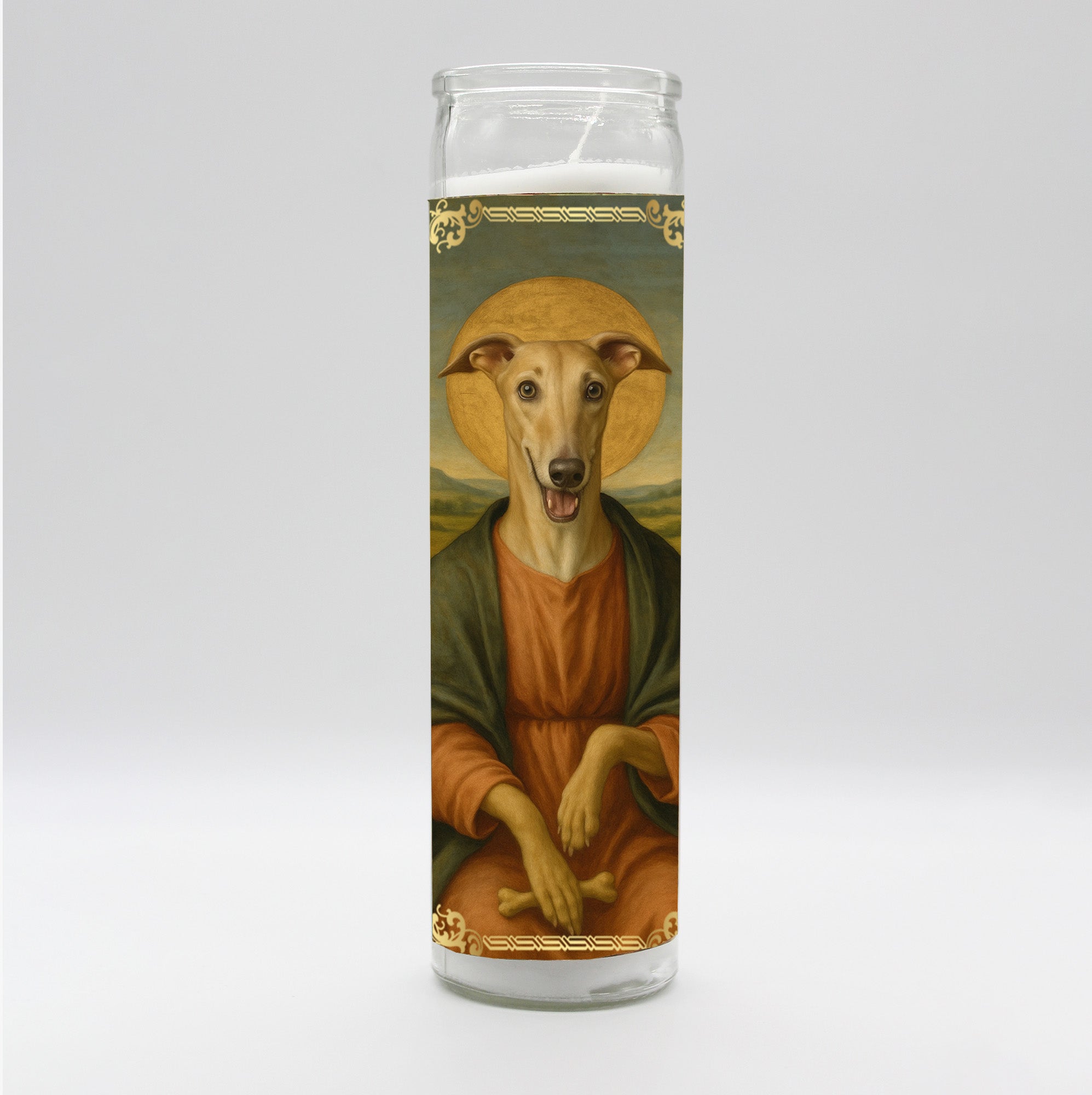 Saint Greyhound Renaissance Dog Candle