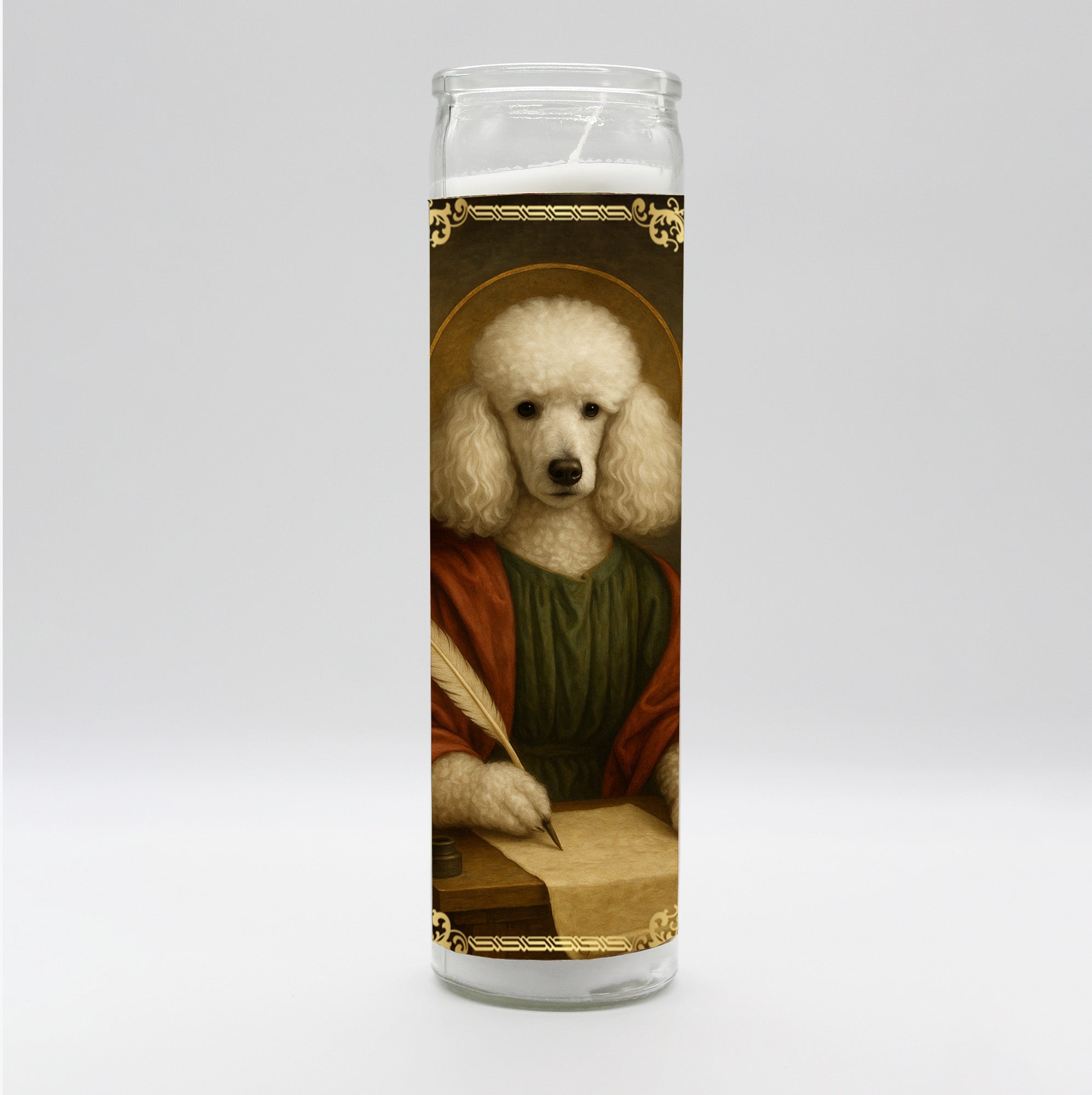 Saint Poodle Renaissance Dog Candle