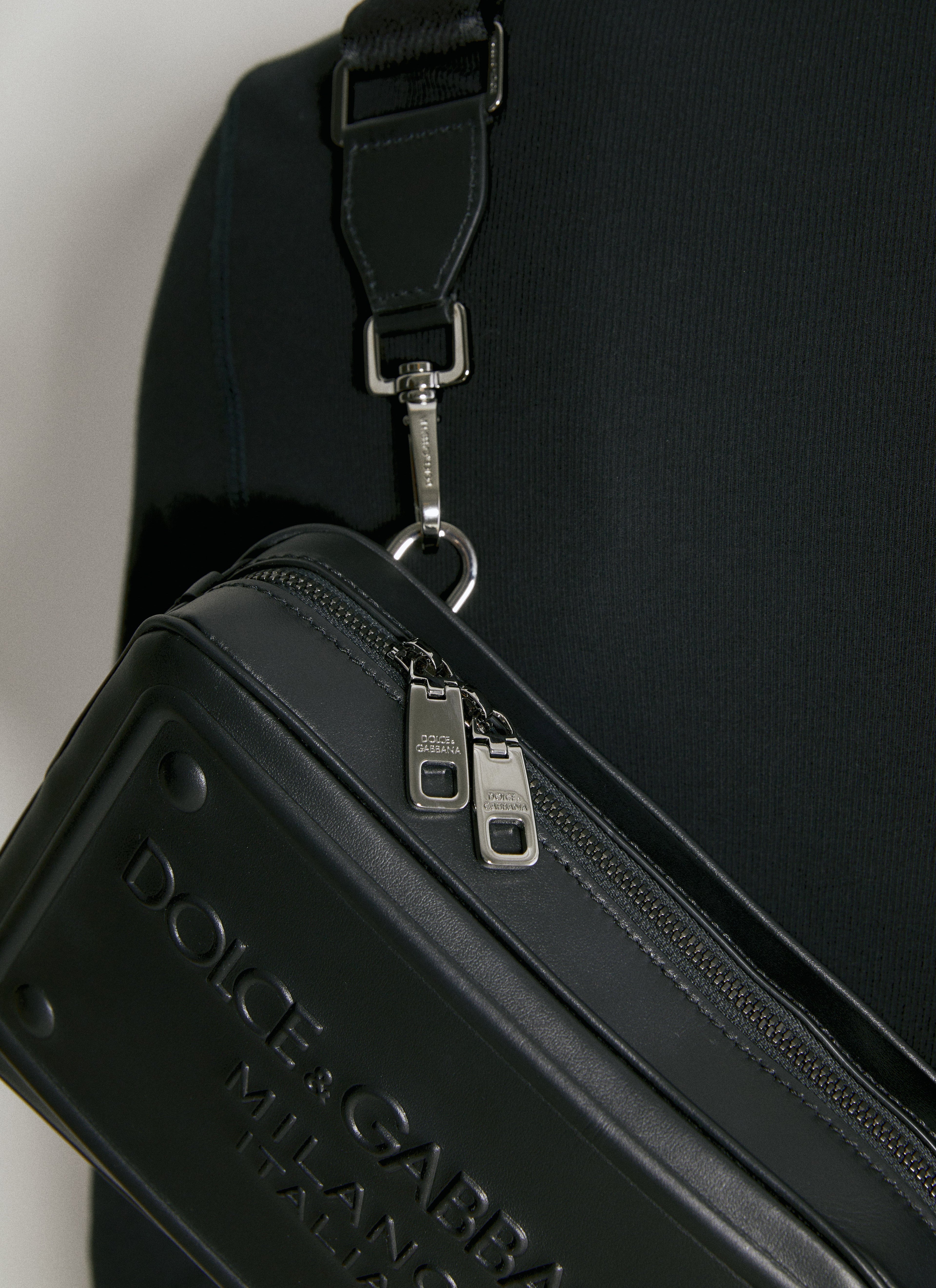 Dolce & Gabbana Men Embossed Logo Leather Crossbody Bag