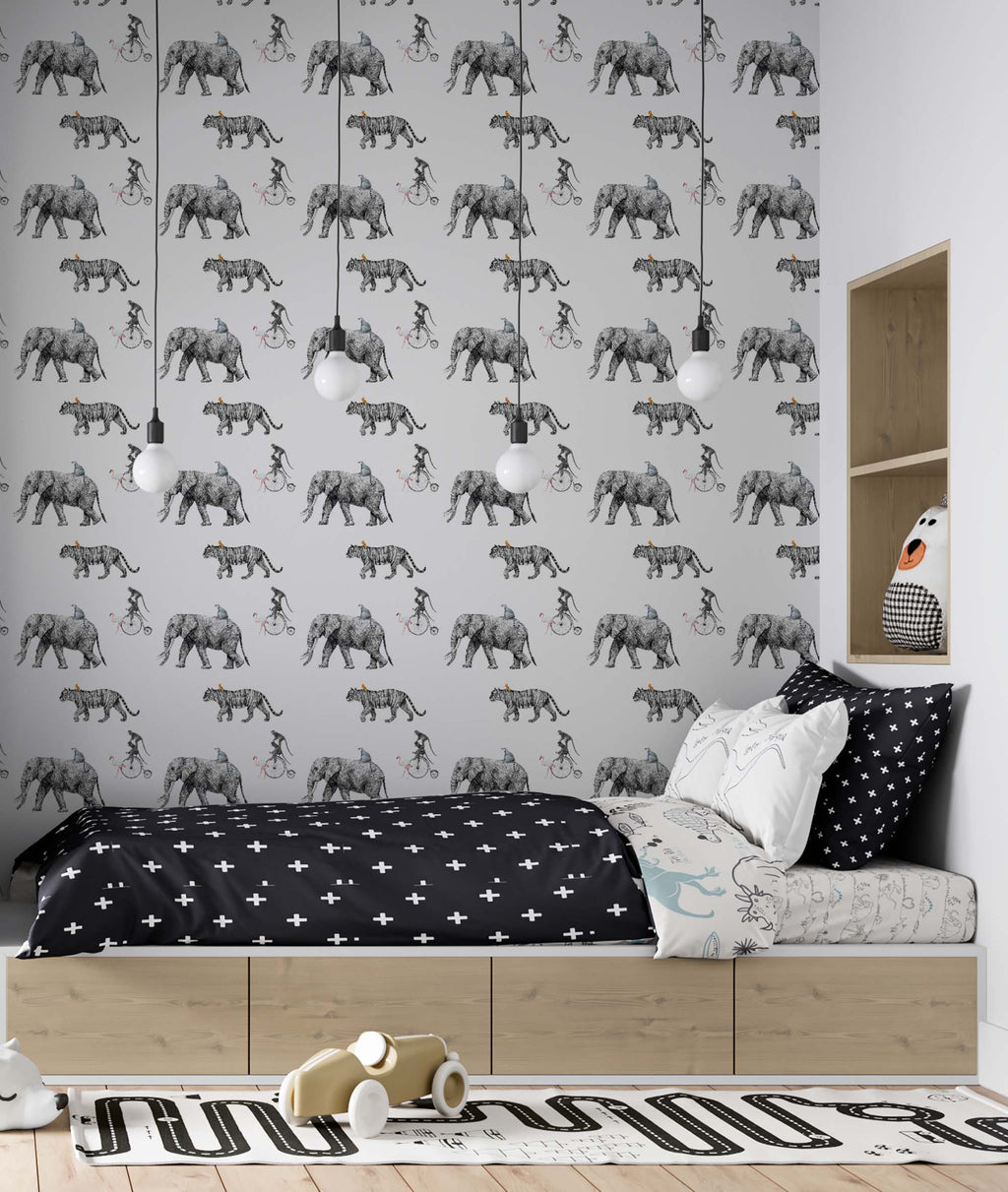 Tropical Animals Sketch Wallpaper | Kitchen + Metal