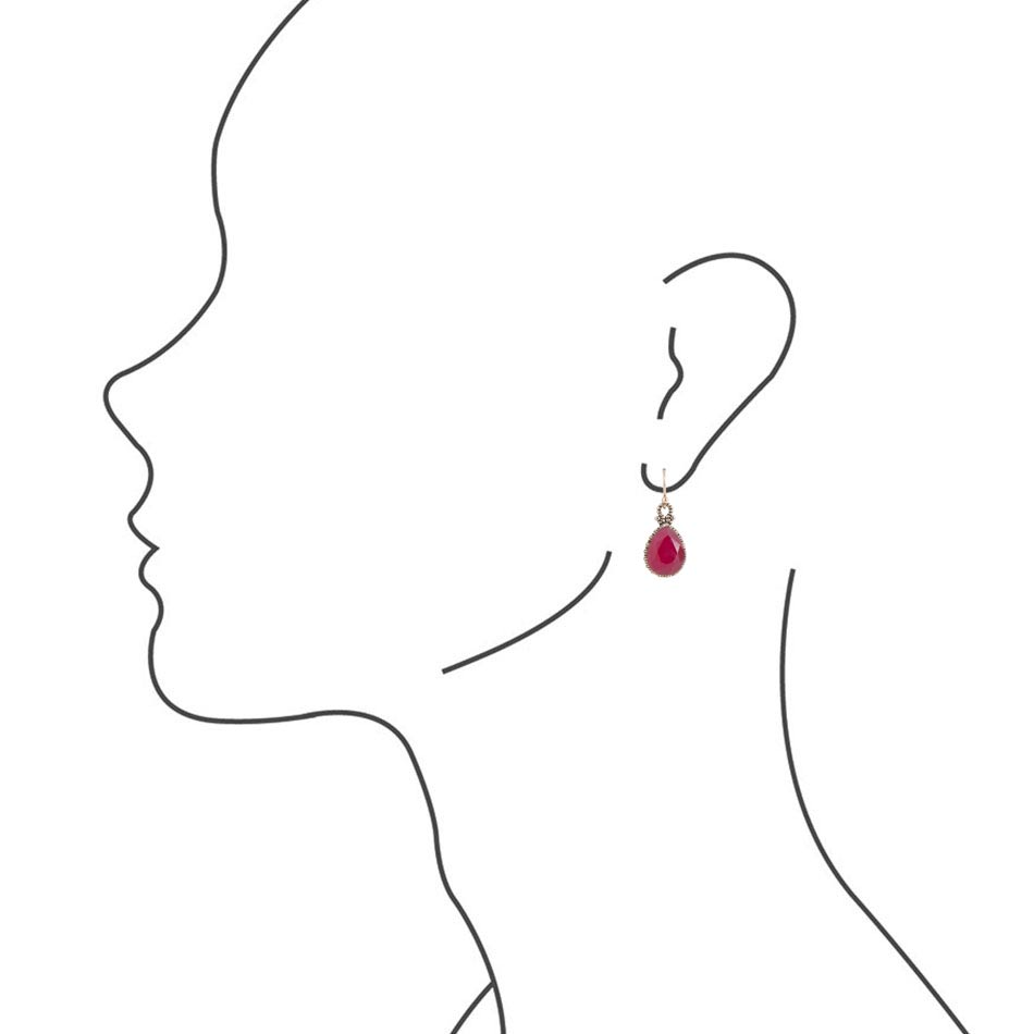Dreamy Drop Red Onyx Earrings