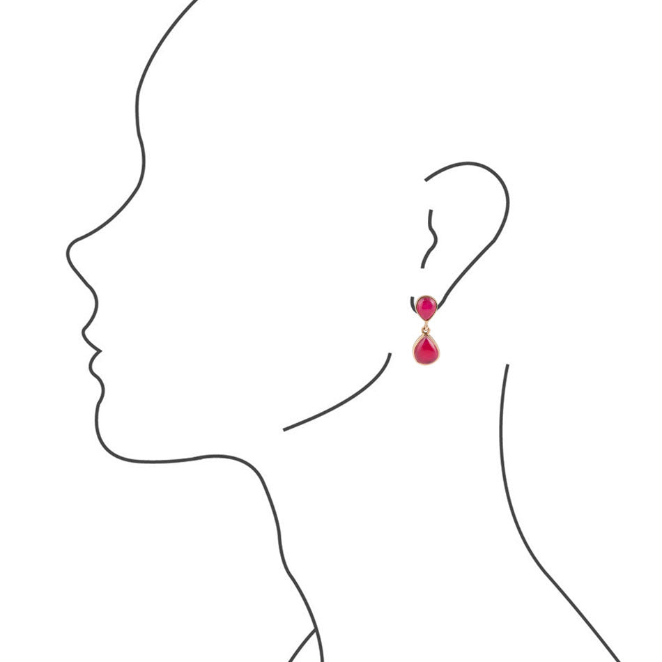 Drip to Drip Ruby Onyx Earrings