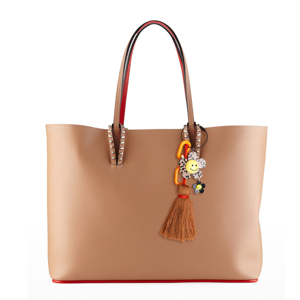 Keychain Bag Charm with Smiley Leopard Flower Design, Trendy Fashion Accessory