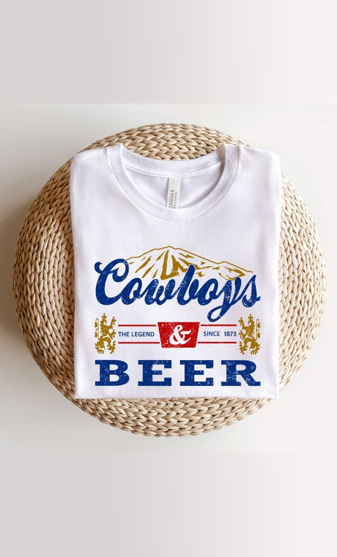 Vintage Cowboys Beer Graphic Tee T-Shirt