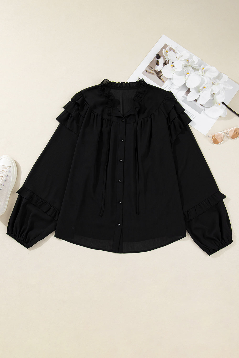 Jaycee Sleeve Chiffon Elegant  Shirt