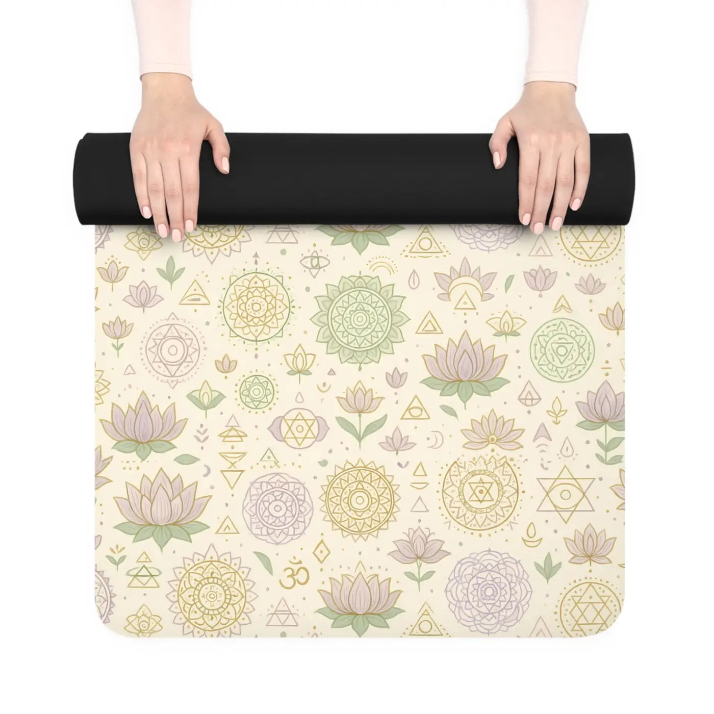 Floral Design Rubber Yoga Mat Home Workout Gear Dipaliz