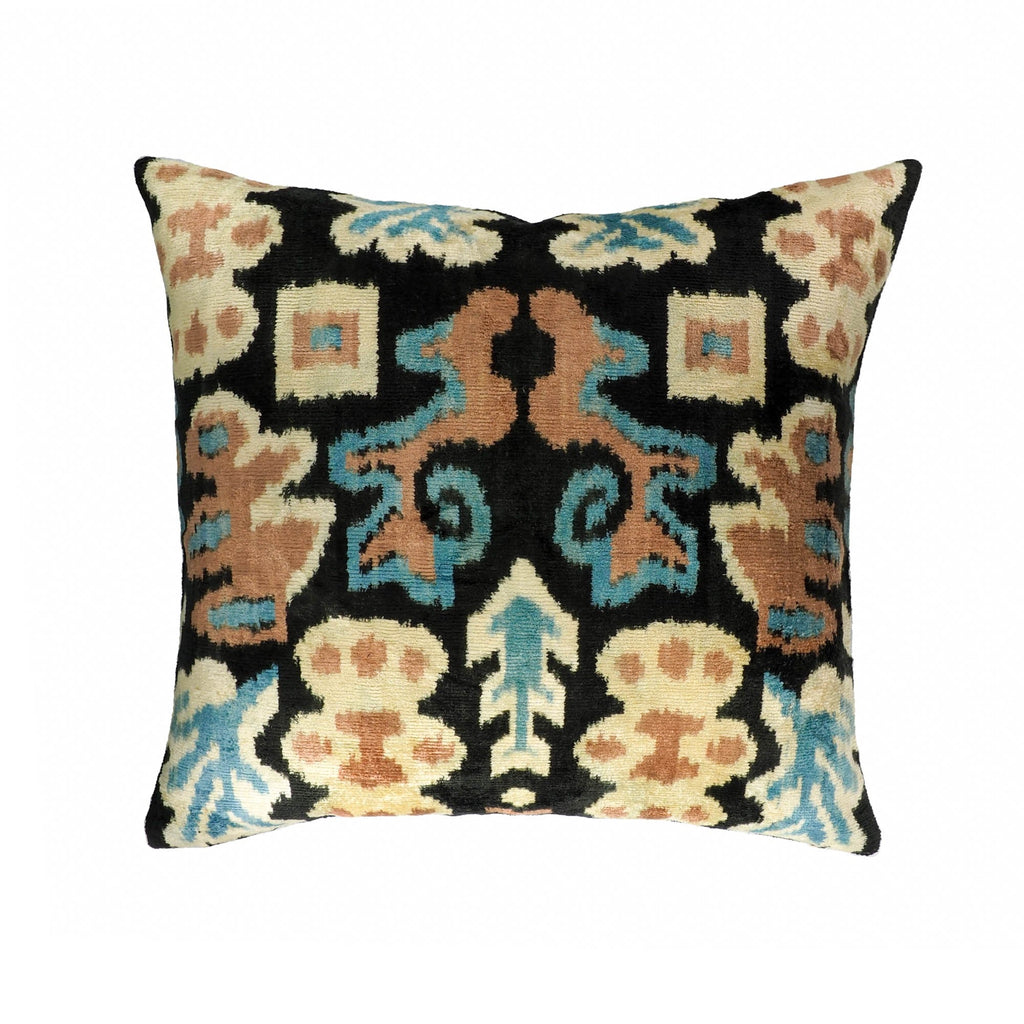 Eden Silk Velvet Ikat Throw Pillow Cover 20 X 20
