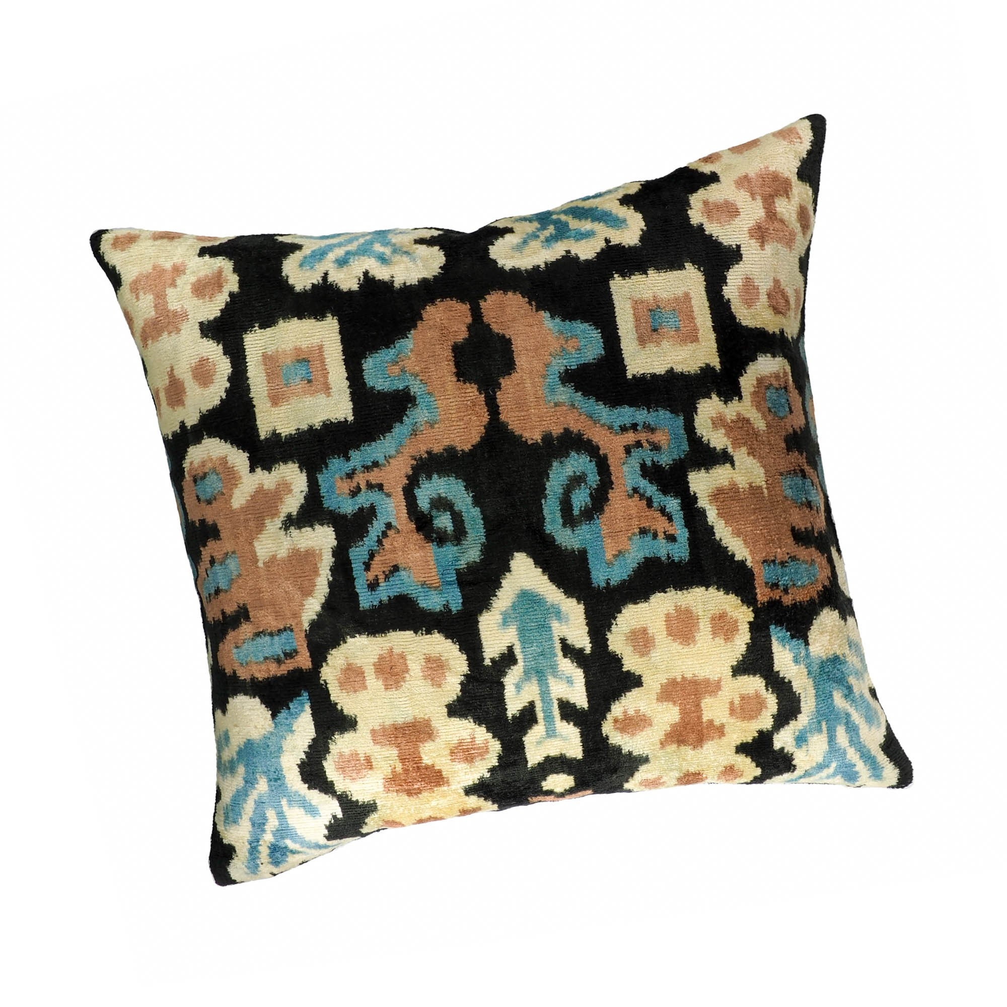 Eden Silk Velvet Ikat Throw Pillow Cover 20 X 20
