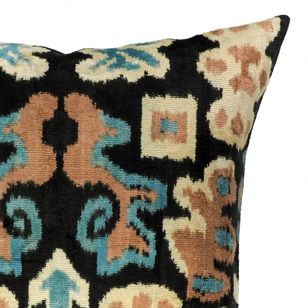 Eden Silk Velvet Ikat Throw Pillow Cover 20 X 20