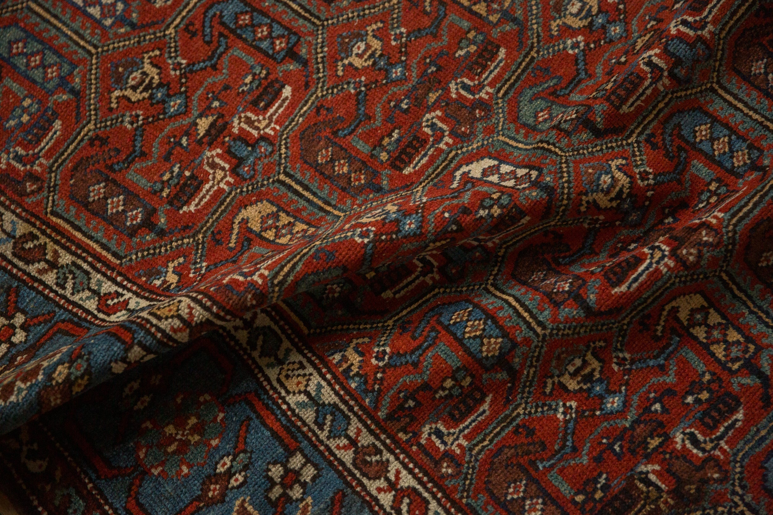 3.5x9.5 Antique Fine Kurdish Hamadan Rug Runner