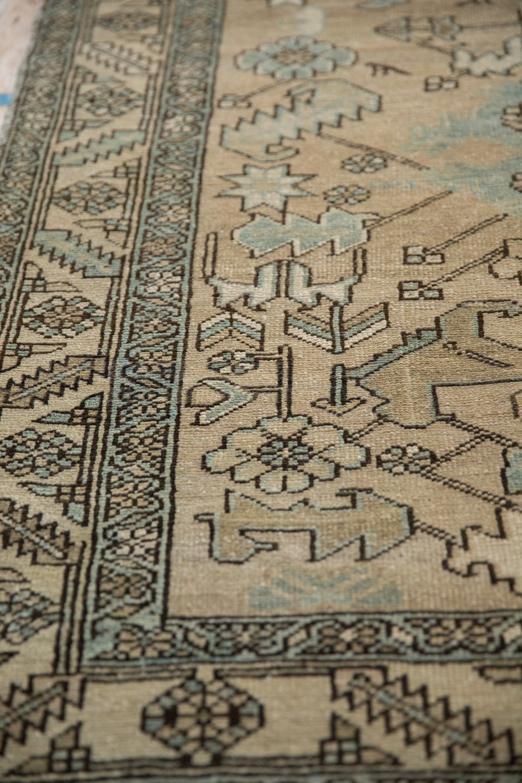 3.5x14.5 Vintage Distressed Heriz Rug Runner