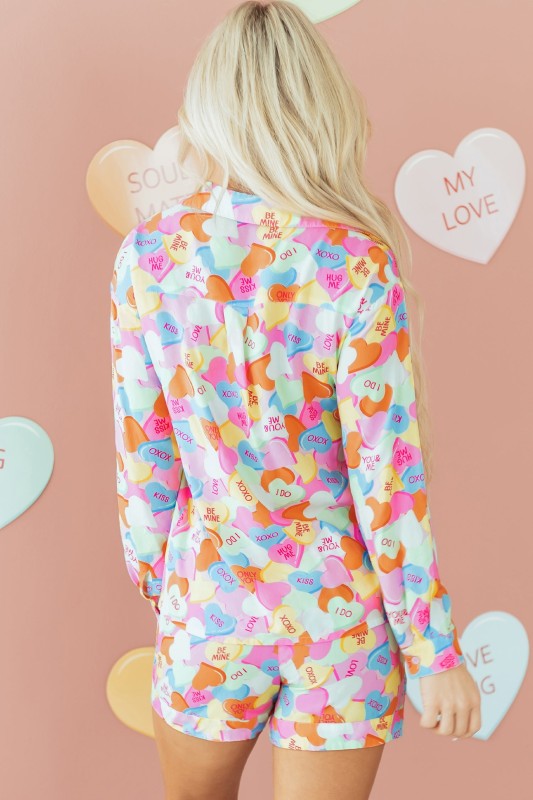 Valentine Heart Candy Shirt and Shorts Pajama Set