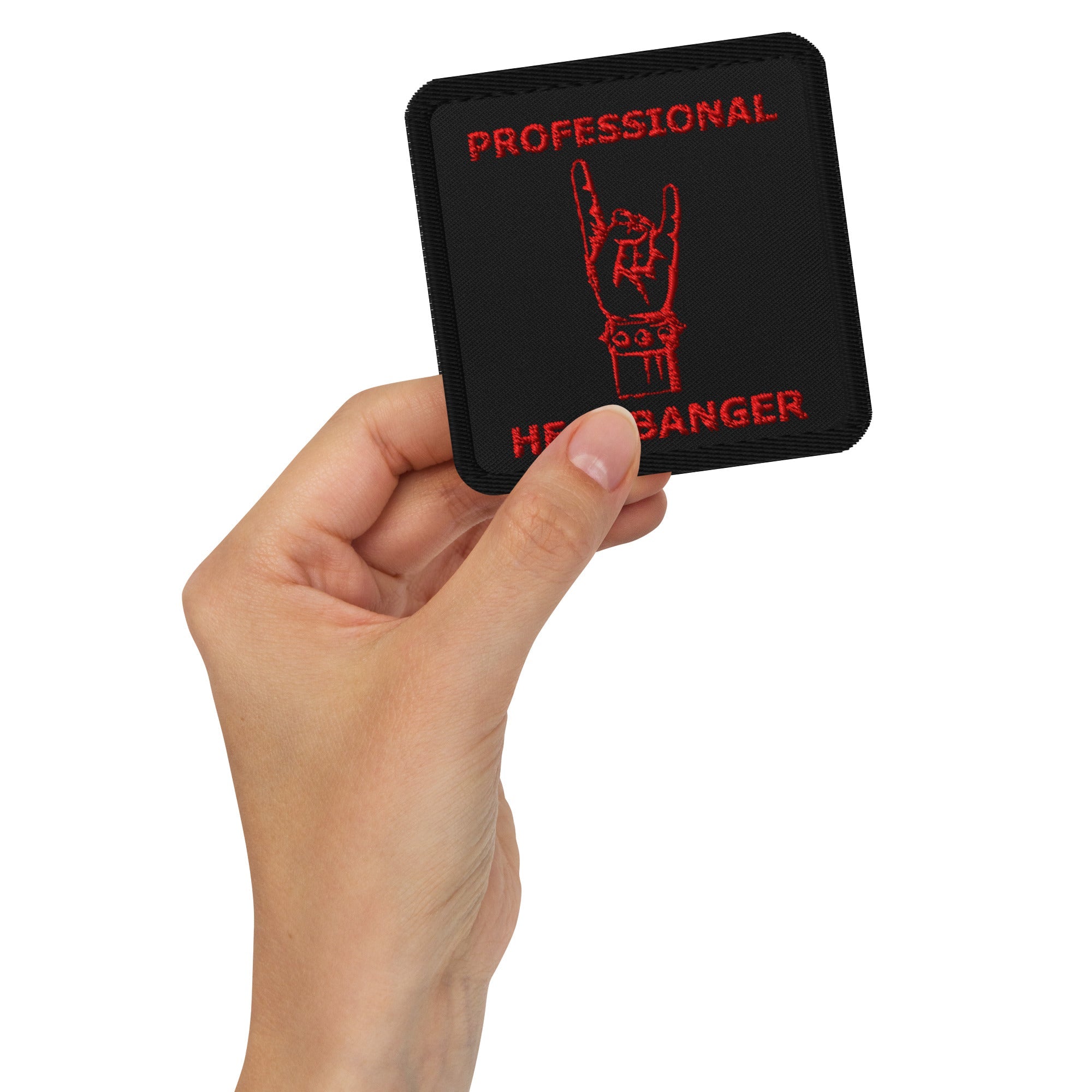 Professional Headbanger Embroidered Iron-on Patches