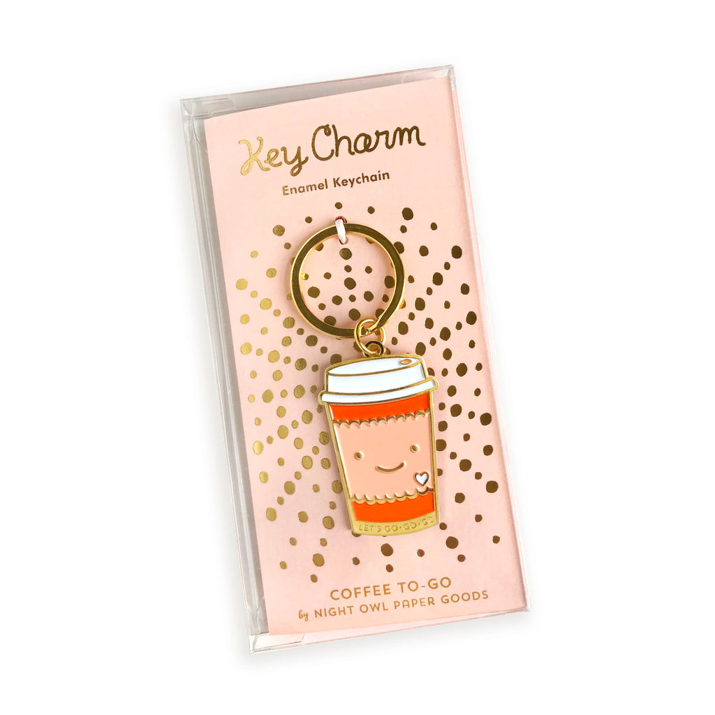 Coffee to Go Enamel Keychain