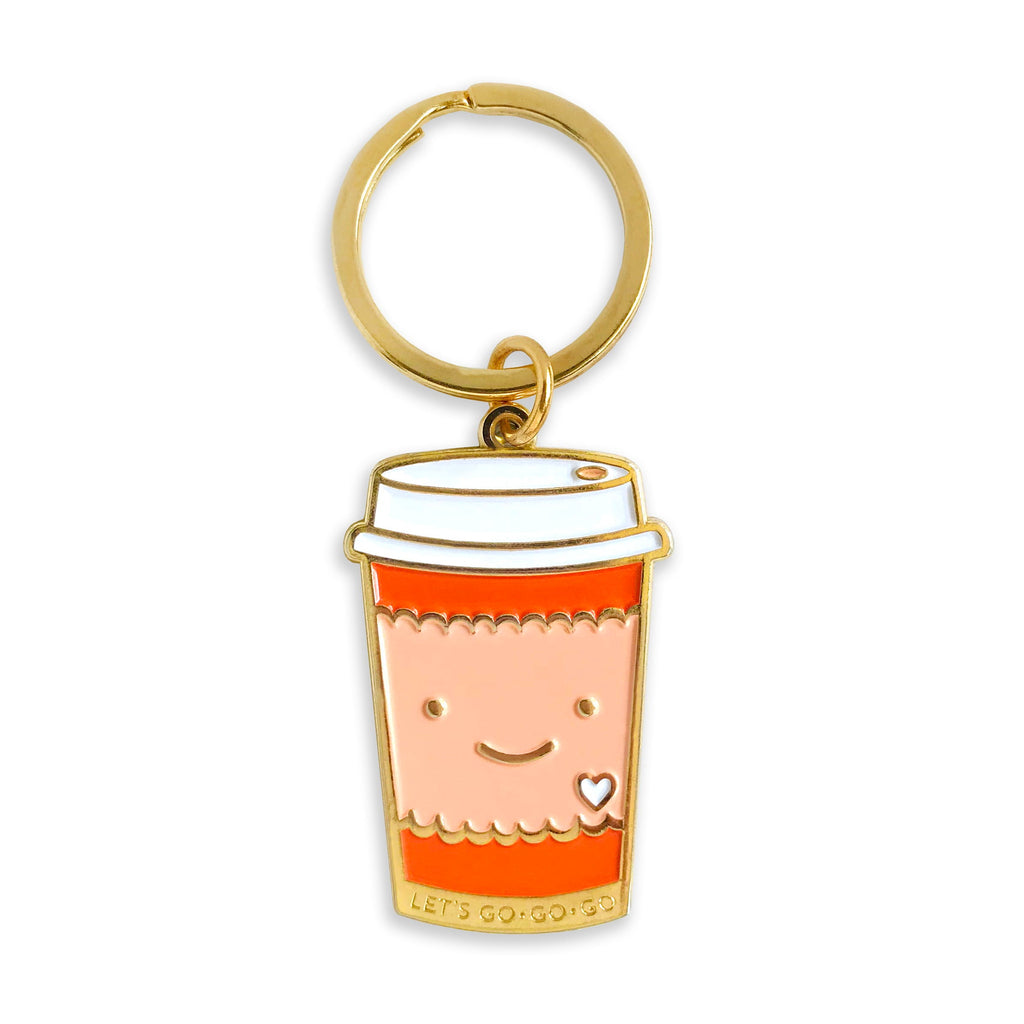 Grab a Coffee Travel Buddies Keychain + Pin Gift Set