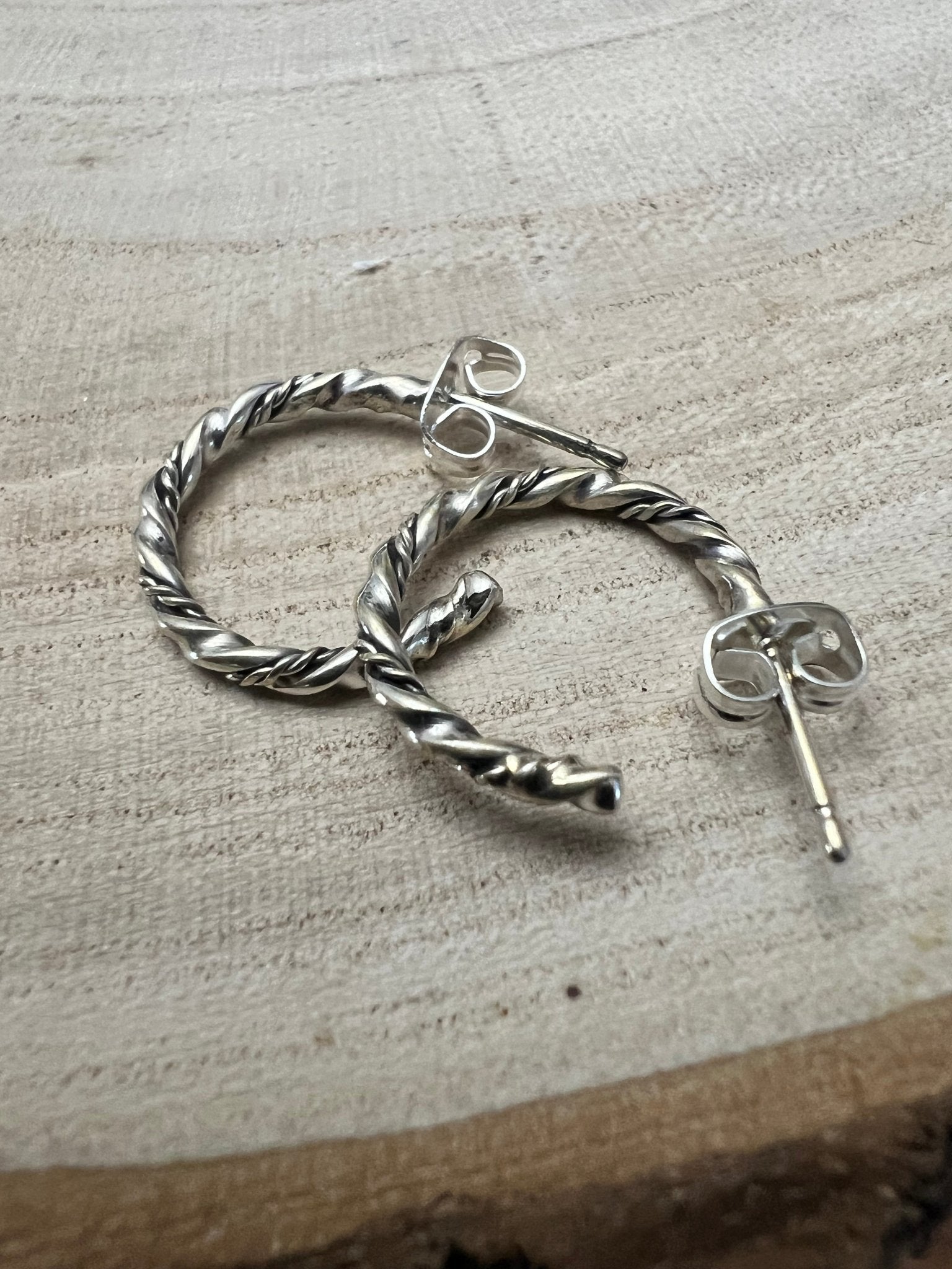 Elaine Tahe Sterling Silver Hoop Earrings