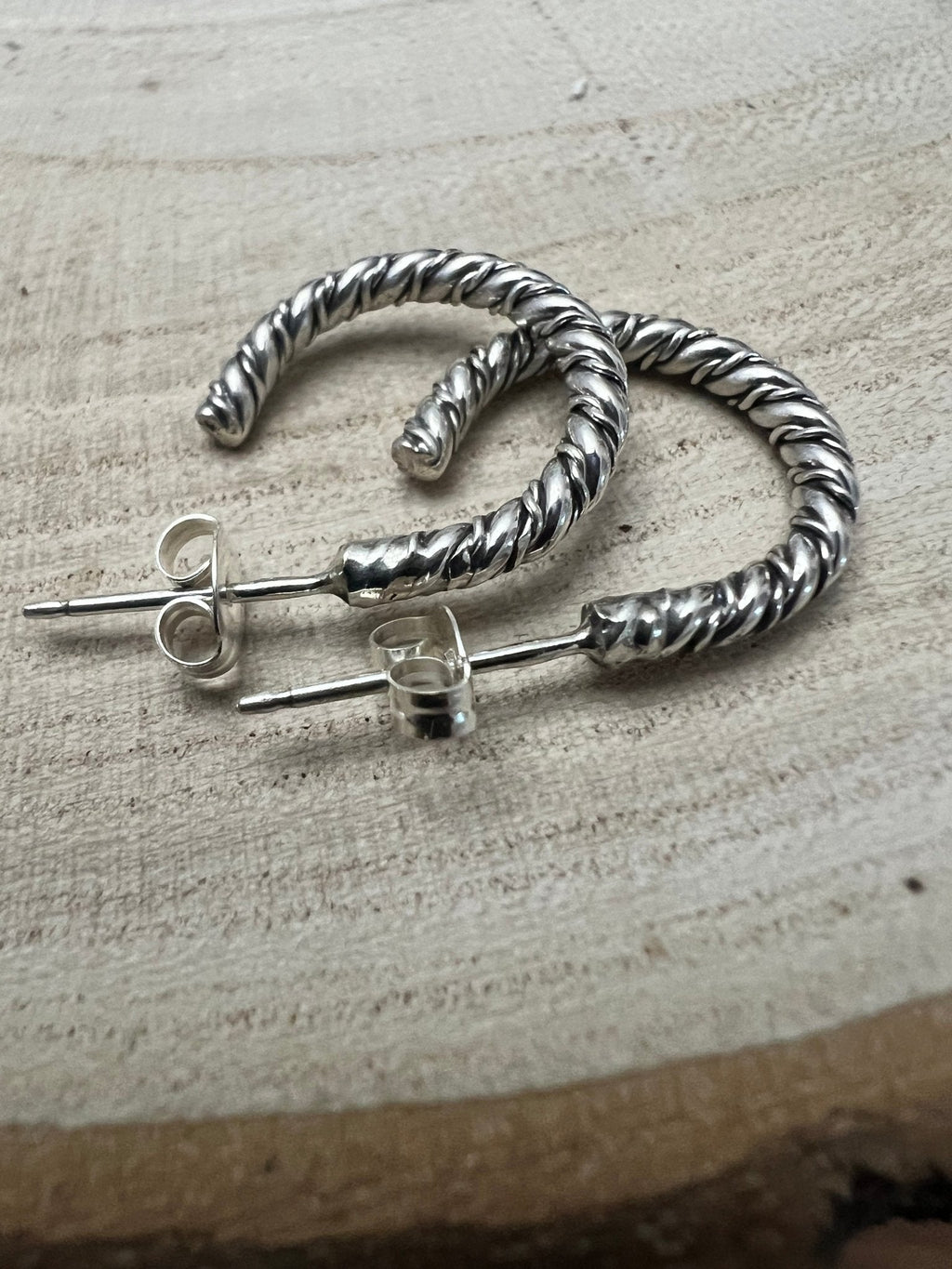 Elaine Tahe Sterling Silver Hoop Earrings