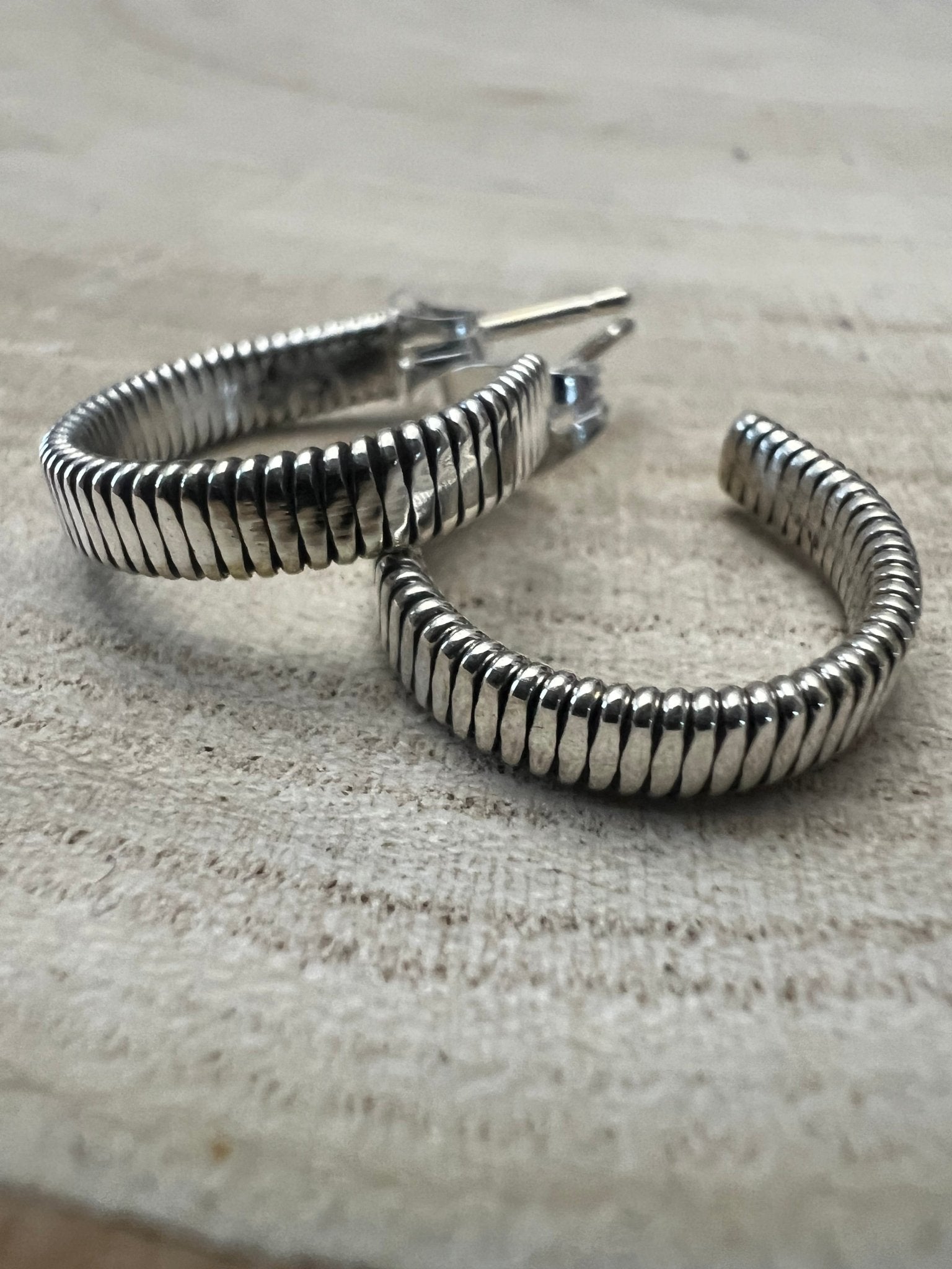Elaine Tahe Sterling Silver Hoop Earrings