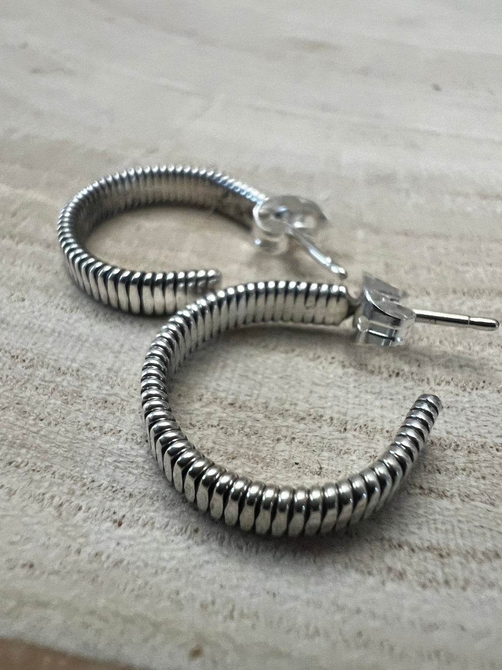 Elaine Tahe Sterling Silver Hoop Earrings