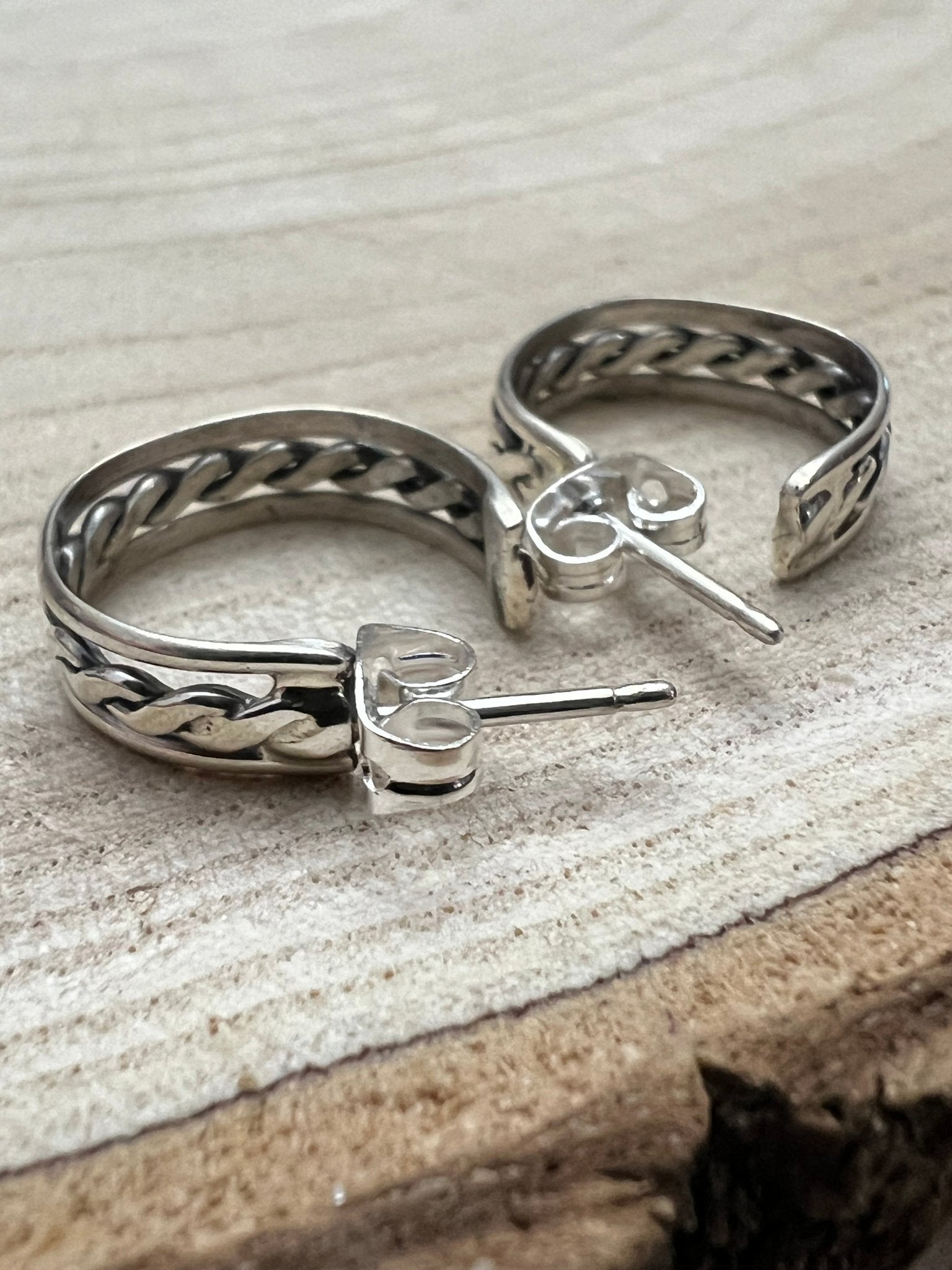 Elaine Tahe Sterling Silver Hoop Earrings