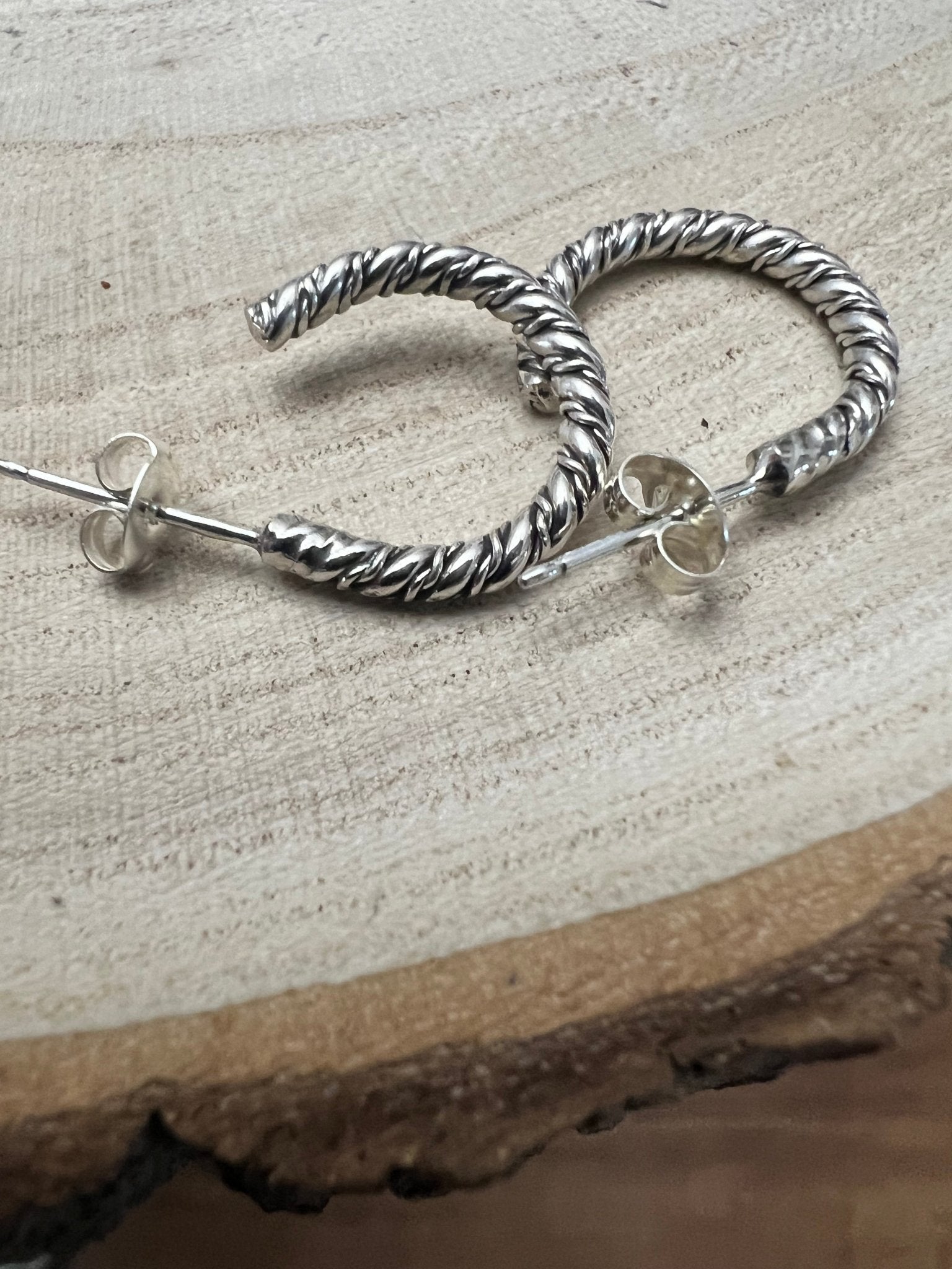 Elaine Tahe Sterling Silver Hoop Earrings