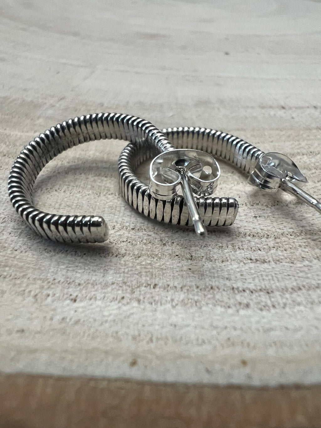 Elaine Tahe Sterling Silver Hoop Earrings