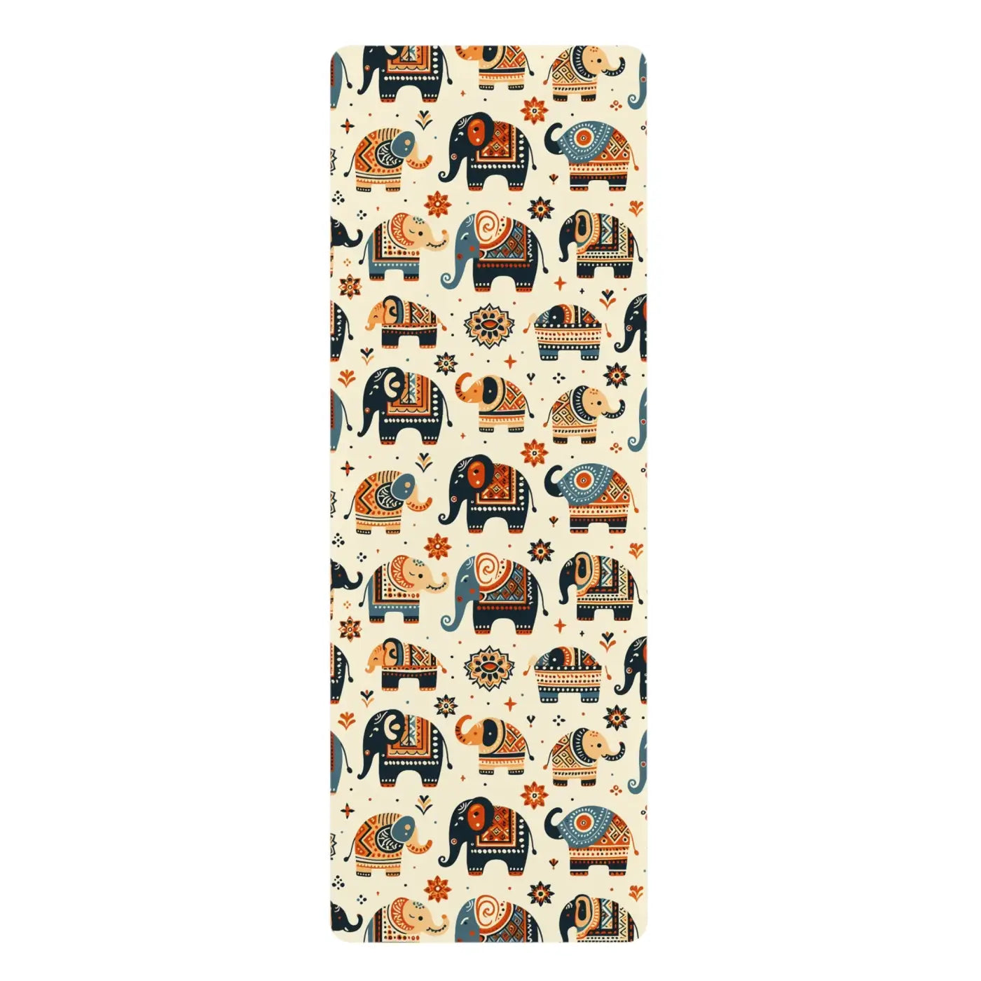 Vibrant Elephant Rubber Yoga Mat - Microfiber Suede - Dipaliz