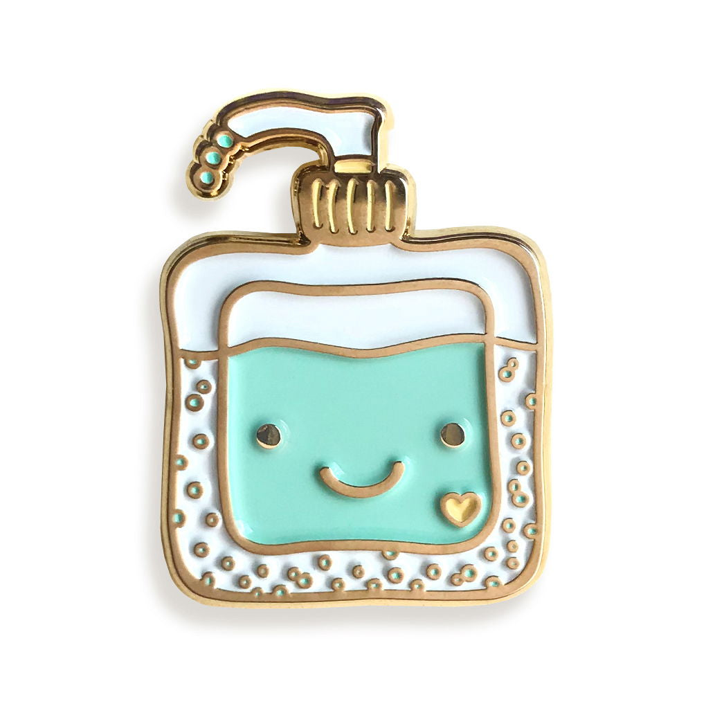 Happy Sanitizer Keychain + Pin Gift Set
