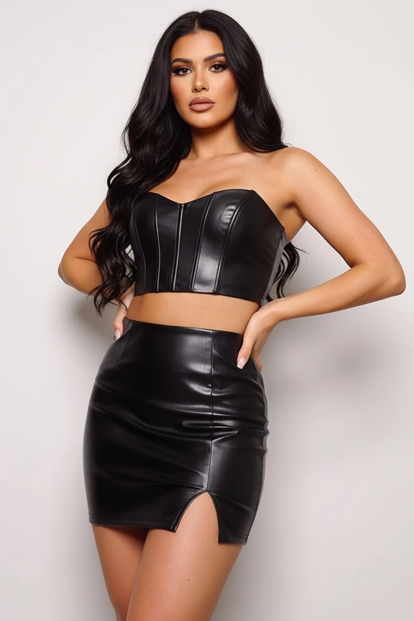 Sweetheart Doll Leather Set Mini Skirts