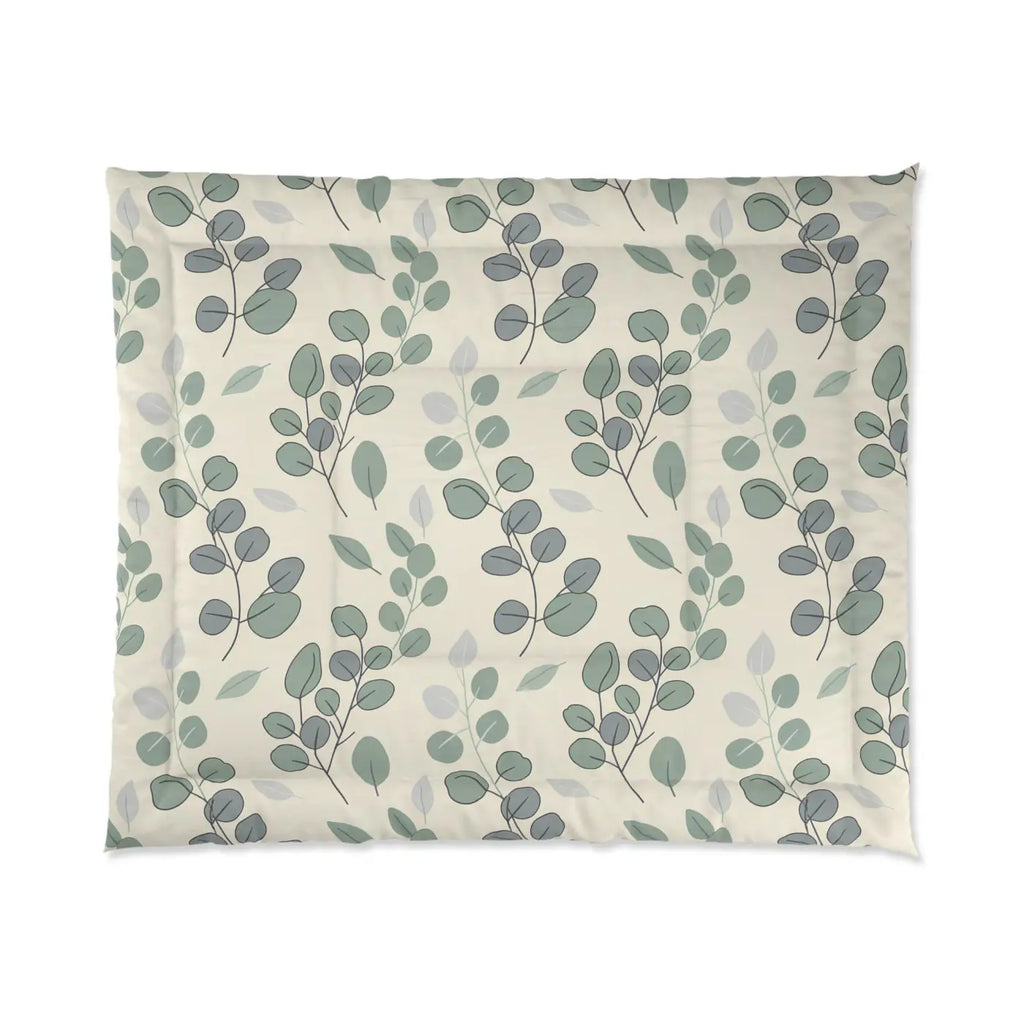 Serene Leaves Botanical Comforter - Eucalyptus Microfiber - DipaliZ