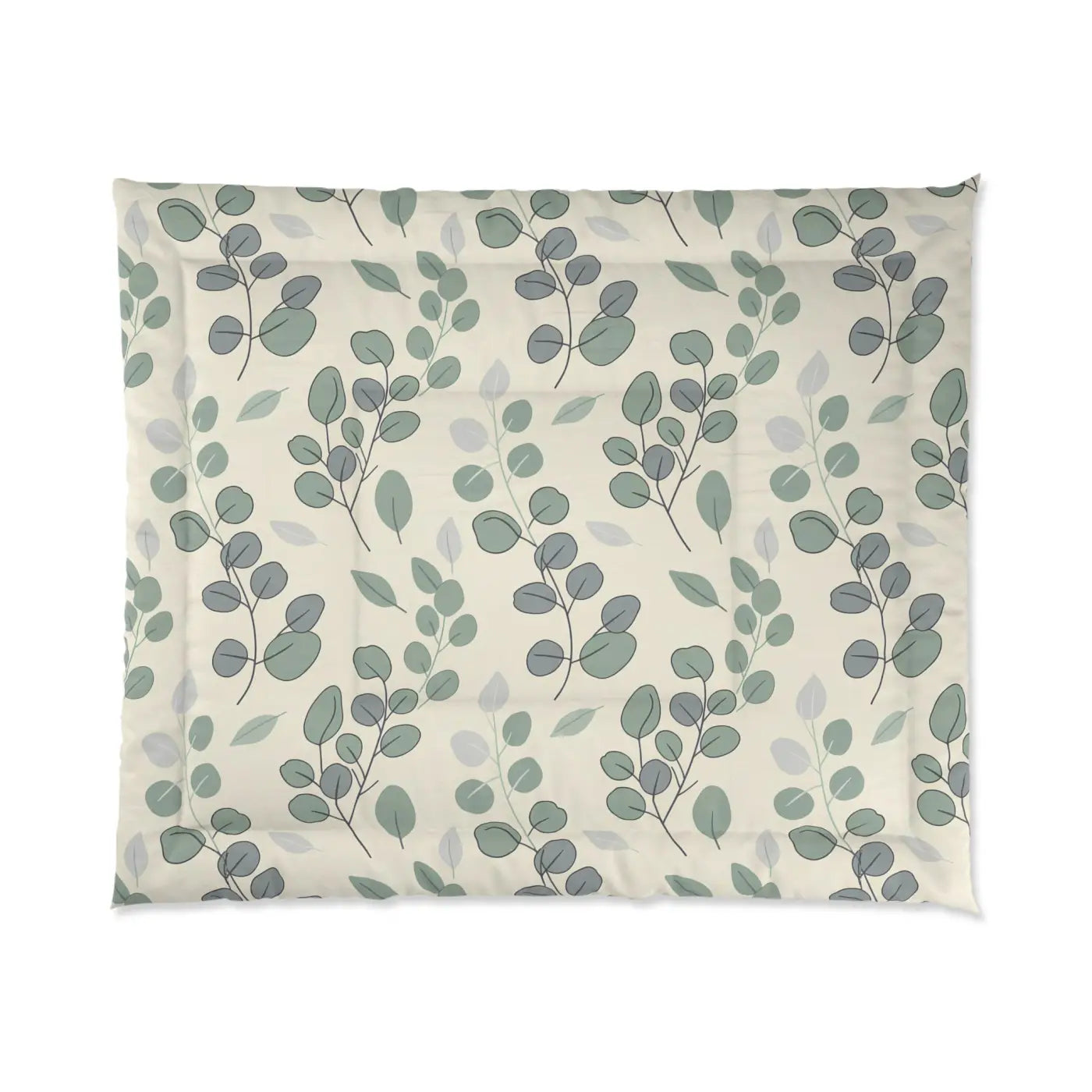 Serene Leaves Botanical Comforter - Eucalyptus Microfiber - DipaliZ