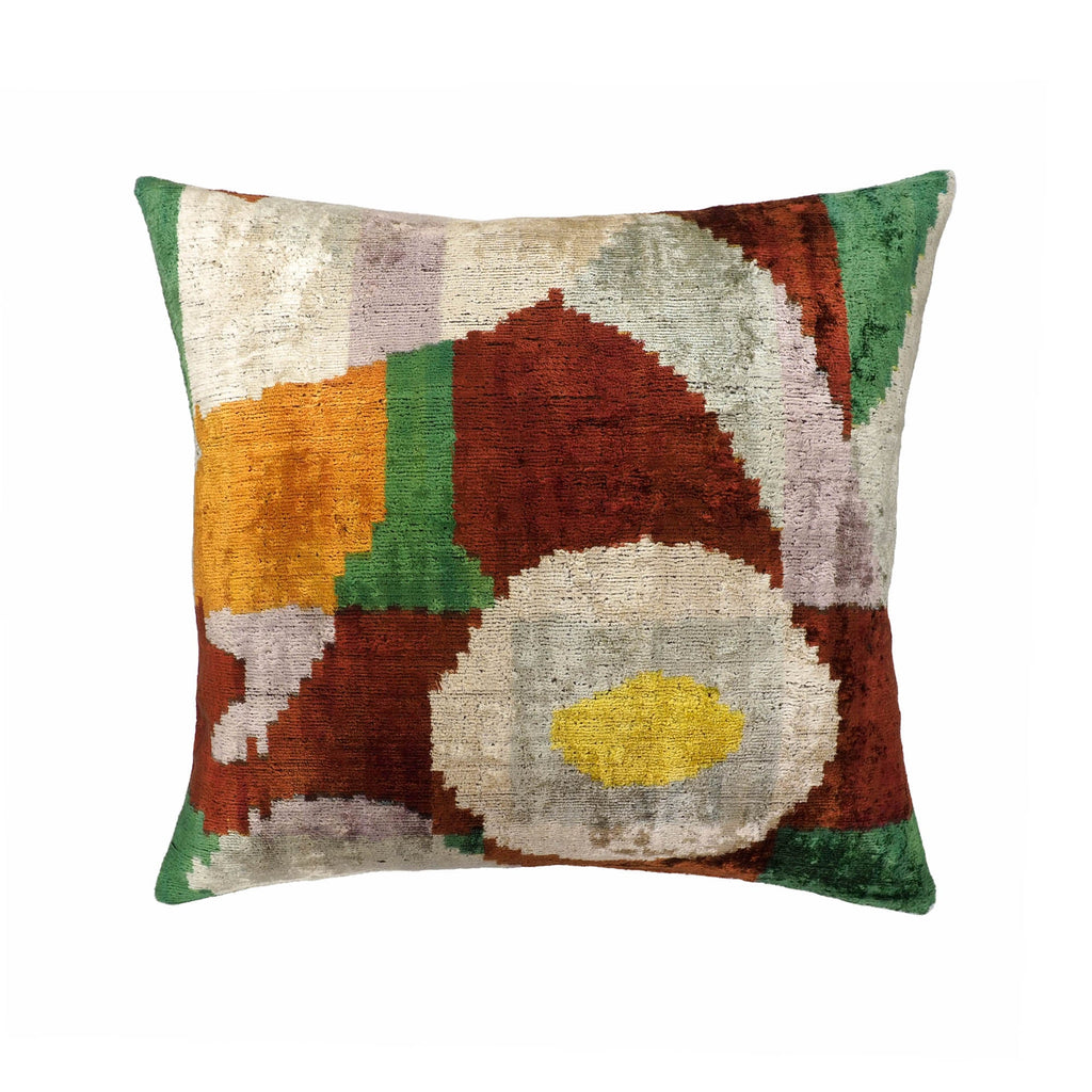 Everglades Silk Velvet Ikat Throw Pillow Cover 20 X 20