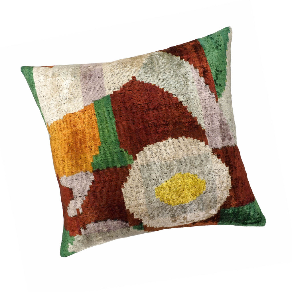 Everglades Silk Velvet Ikat Throw Pillow Cover 20 X 20