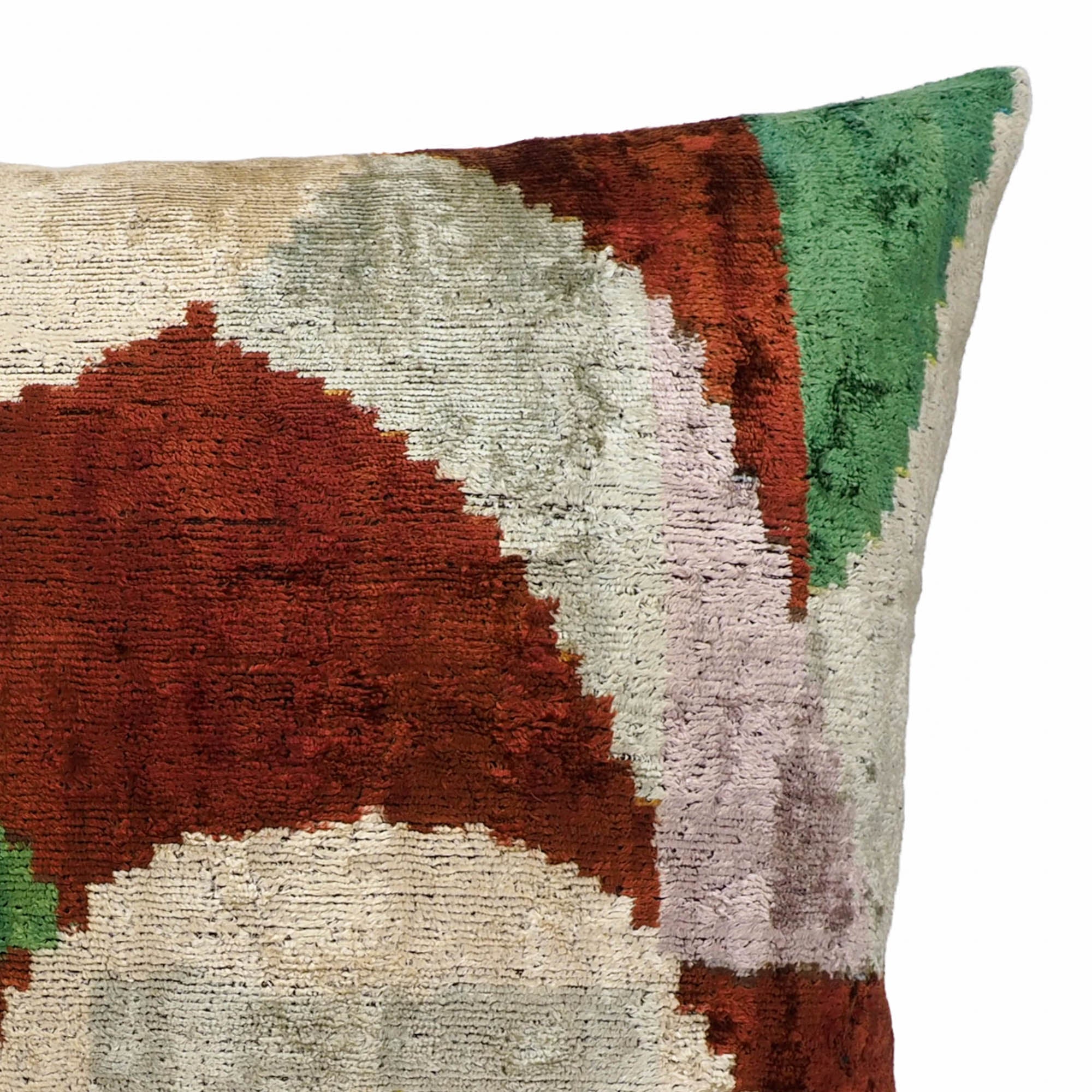Everglades Silk Velvet Ikat Throw Pillow Cover 20 X 20