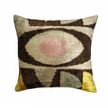 Eye of Ra 2 Silk Velvet Ikat Pillow Cover 20 X 20