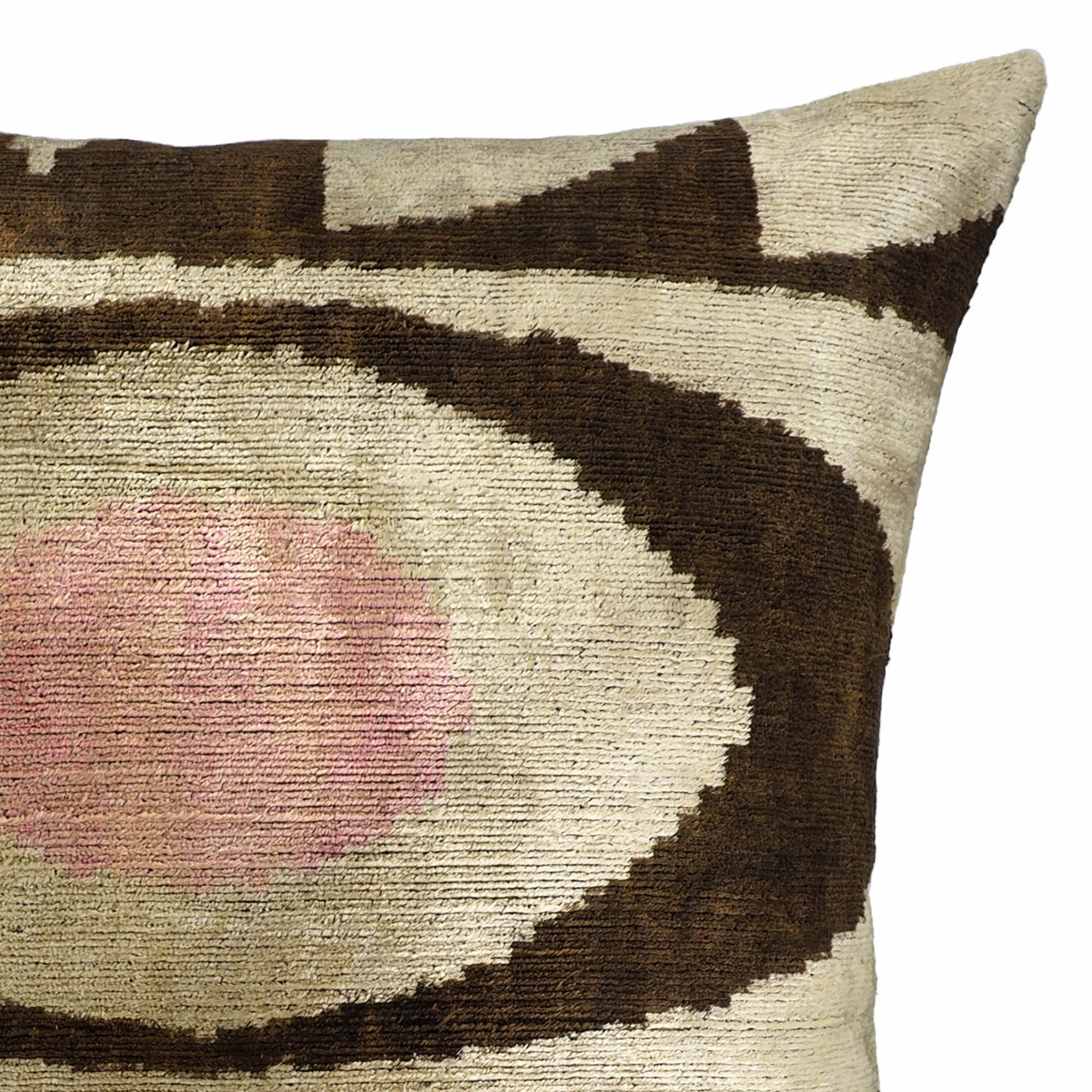 Eye of Ra 2 Silk Velvet Ikat Pillow Cover 20 X 20