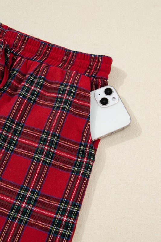 Christmas Plaid Patchwork Pajama Set